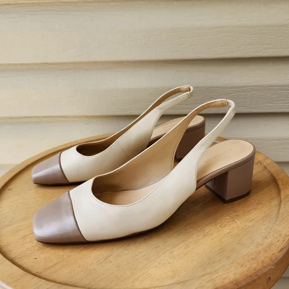 Ann Taylor cap toe block heel dress pumps - Picture 2 of 12